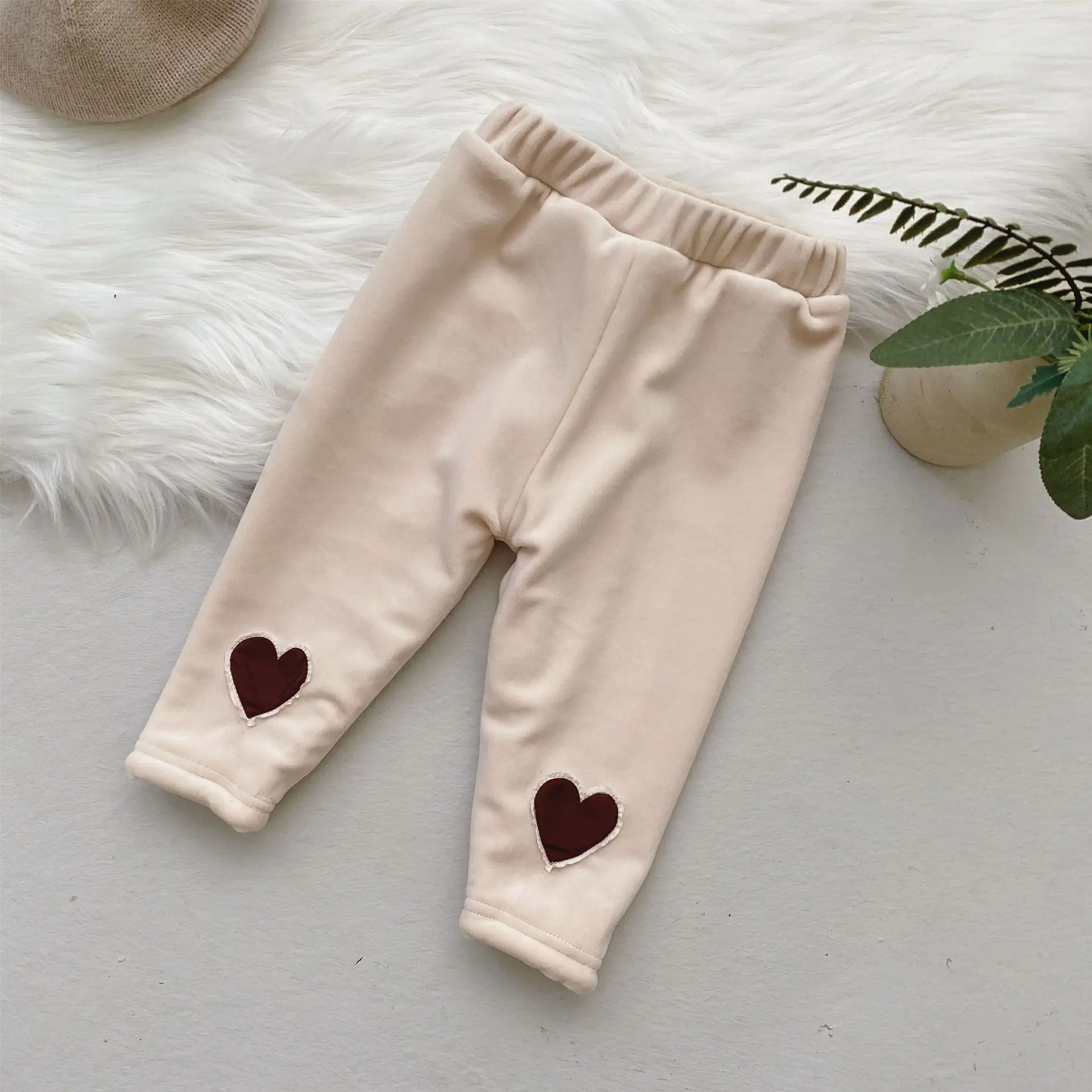 2021 New Winter Thicken Warm Baby Girl Bodysuit Fashion Heart Print Down Clothes Cotton Plus Velvet Jumpsuit Cute Girls Clothing