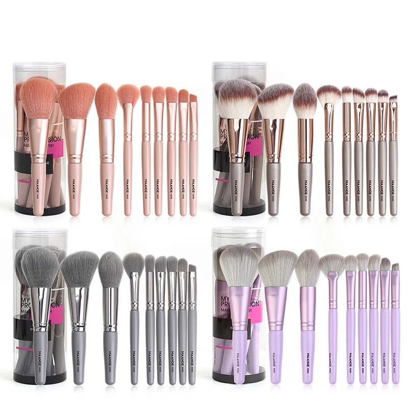 

Makeup Brush-Colorful 9 Pcs Super Soft Fiber Portable Set-high Quality Face&eye Cosmetic Pens-synthetic Makeup Tool Gift Box
