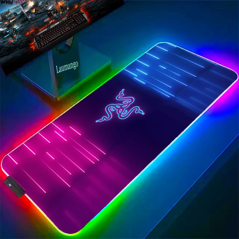 

Игровой коврик Mausepad, RGB, игровой коврик для ноутбука Razer Cs Go, большие аксессуары для ПК, пользовательский коврик для мыши Xl, коврик для мыши с а...