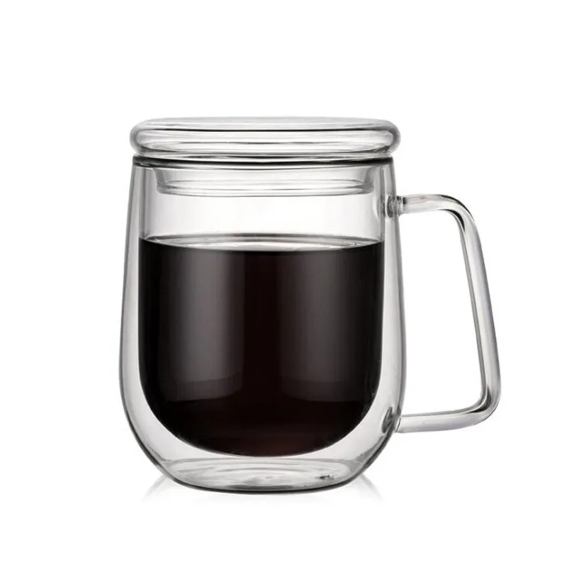 250 мл двойными стенками стаканы для кофе стакан с крышкой термостойкие чашка