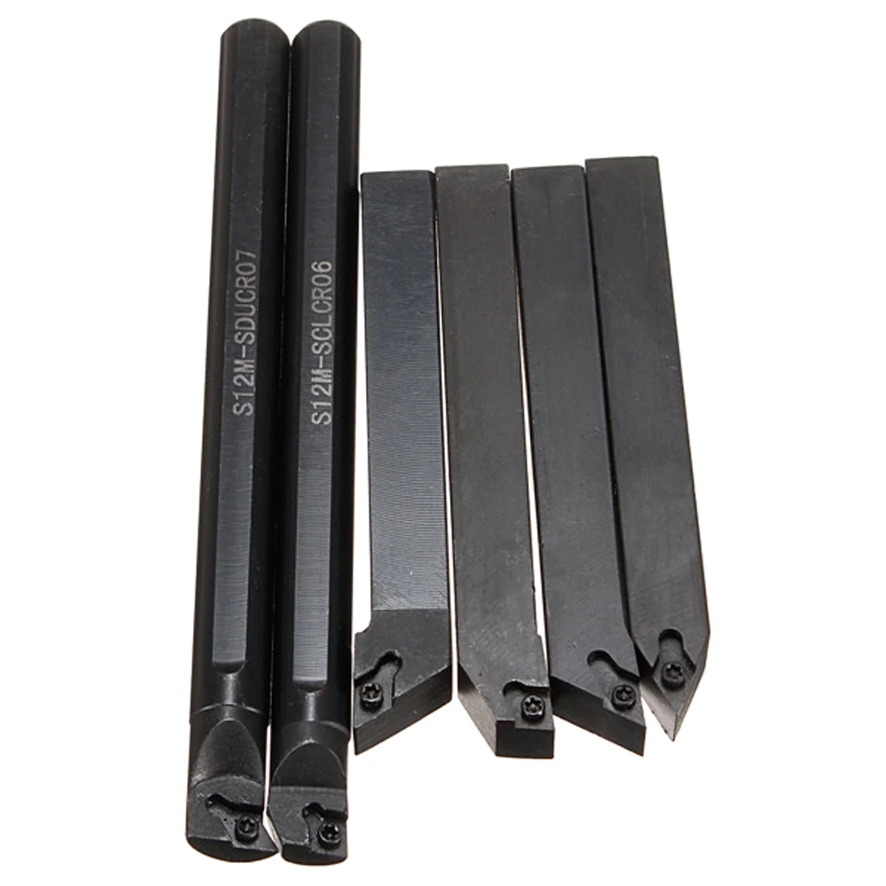 

New 6Pcs Set of Lathe Holder S12K-SDUCR07 + SDJCR1212H07 + SDJCL1212H07 + SDNCN1212H07 + SCLCR1212H06 + S12K-SCLCR06 + Wrench