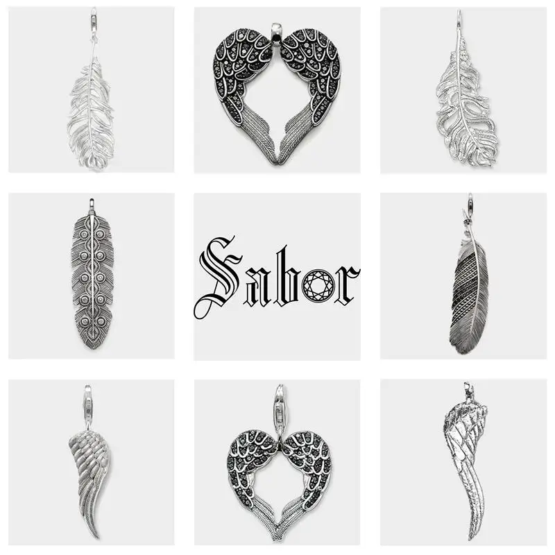 Кулон перья крылья сердце новинка 2020 модные ювелирные изделия серебряного цвета