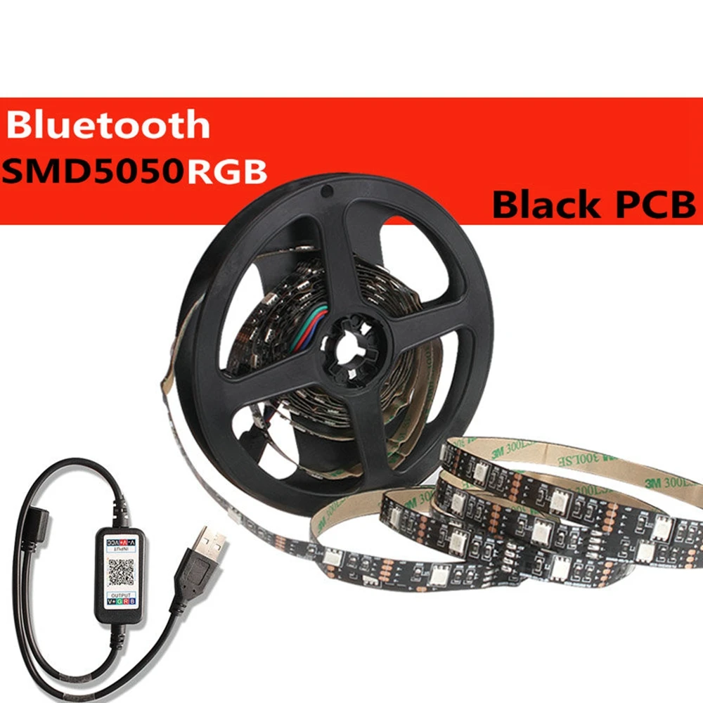 USB шкаф лампа RGB светодиодный светильник полоса лампочка подсветка ТВ ПОДСВЕТКА ПК Музыка/RF/Bluetooth контроллер DC5V SMD 5050 Светодиодный светильник Лампада