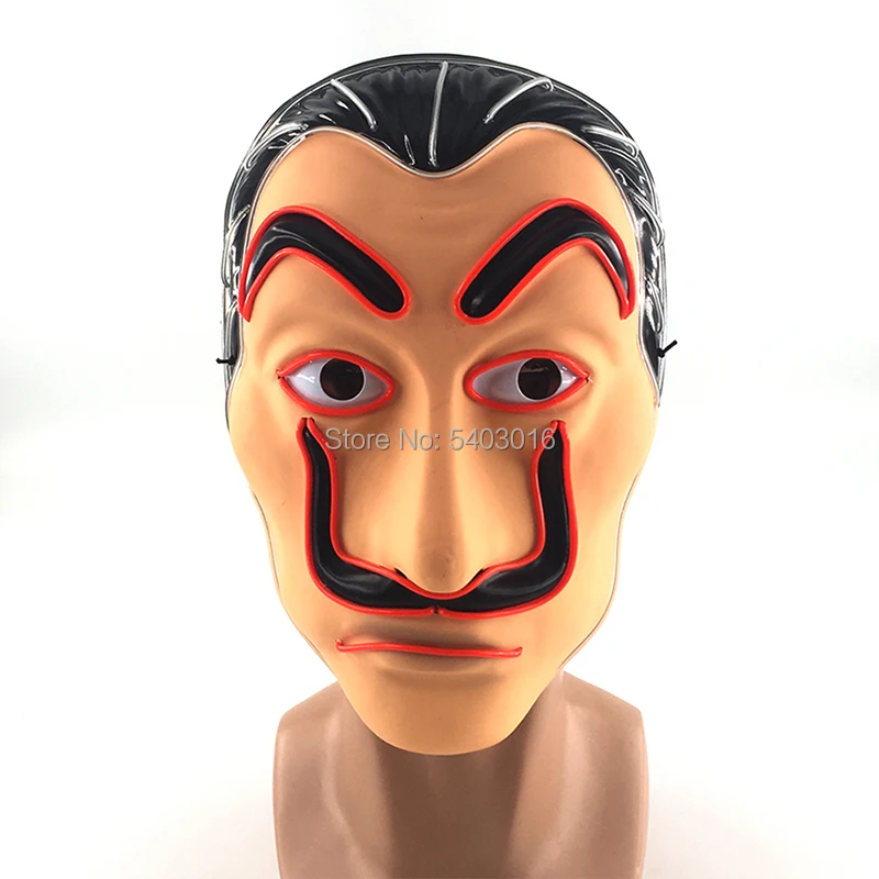 Страшная пластиковая маска унисекс для косплея светодиодный светящийся фильм