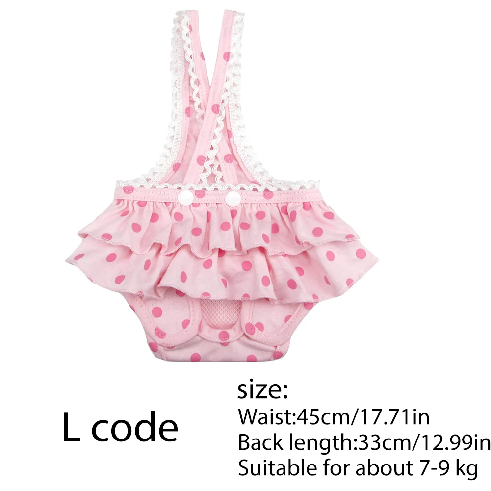 

Female Dog Diaper Sweet Pet Dog Hysiological Pants Adjustable Cotton Pet Physiological Sanitary Panties With Buttons Pink S/M/L