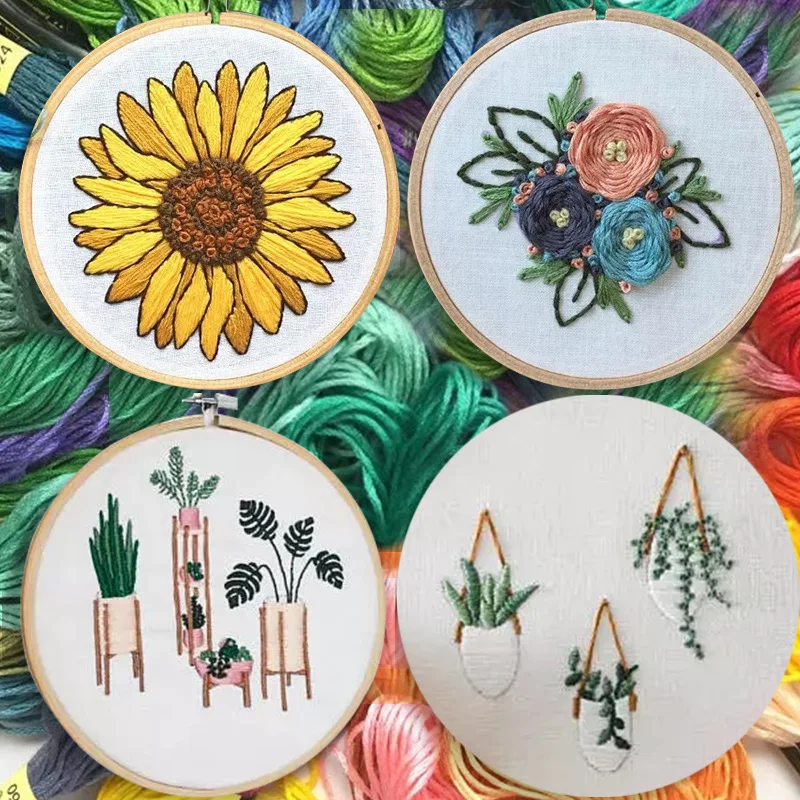 3D вышитые материалы посылка с цветочным узором набор для рукоделия возможностью