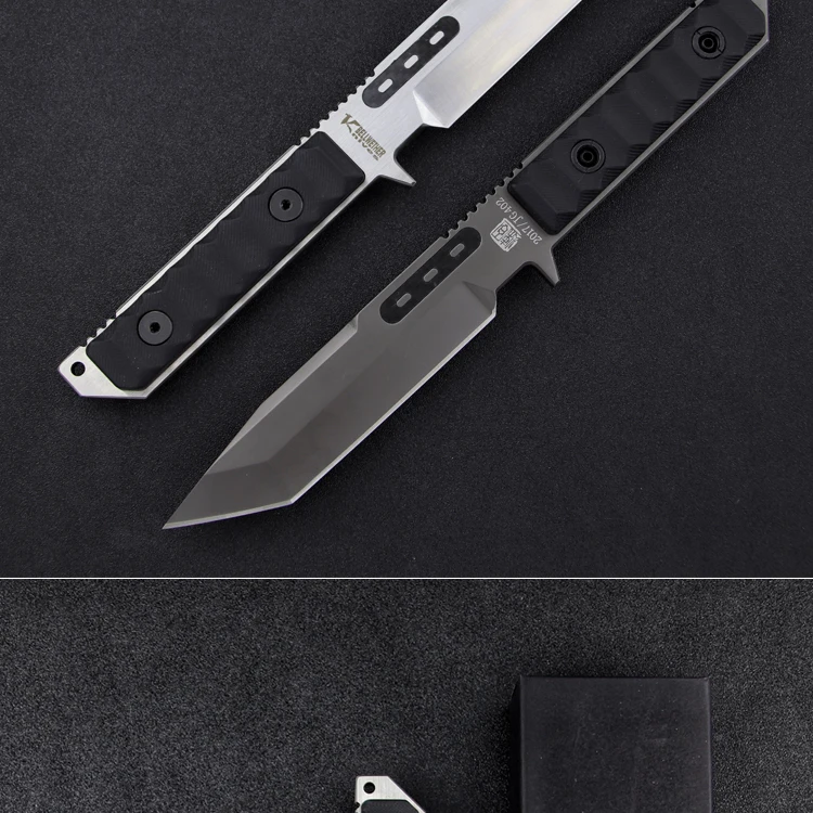 LENGREN 9cr18mov Steel outdoor Heavy knife 8MM thick Sharp Self Defense Hunting Knife Camping Survival Knife army knife