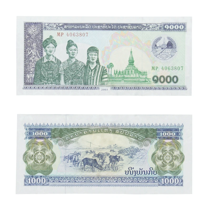 

New Asian Laos 1000 Kip Banknotes Foreign Currency Collection