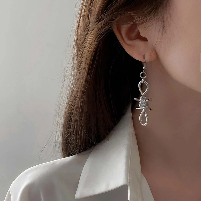 

Gothic Barbed Wire Earrings For Women Punk Barbed Wire Brambles Dangle Christmas Earrings Jewelry Gothic Accessories Gift 2021