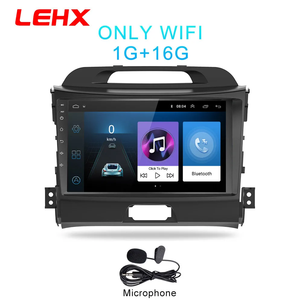 LE-KIA SP-MIC LEHX автомобильный Android 8,1 2 din Автомобильный мультимедийный плеер Автомобильный dvd для KIA sportage 2011 2012 2013 головное устройство gps навигация радио - Цвет: LE-KIA SP-MIC