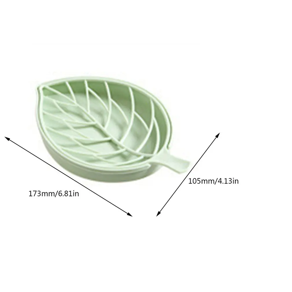 

Creative Double Layers Drain Soap Box Leaf Modeling Soap Holder Bathroom Accessories Soap Dish Storage Box