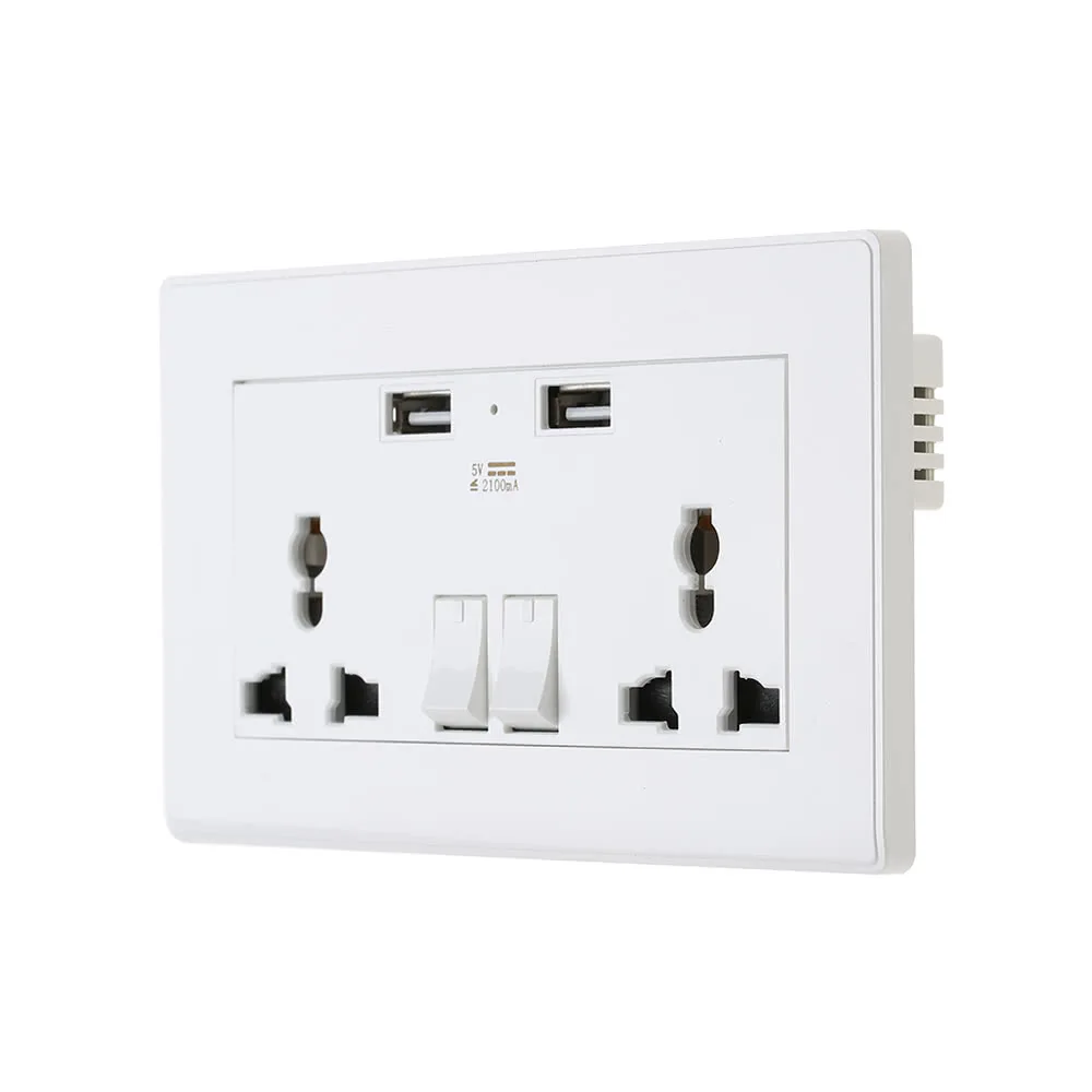 Универсальная настенная розетка 2 USB порта ма|Электрические розетки| |