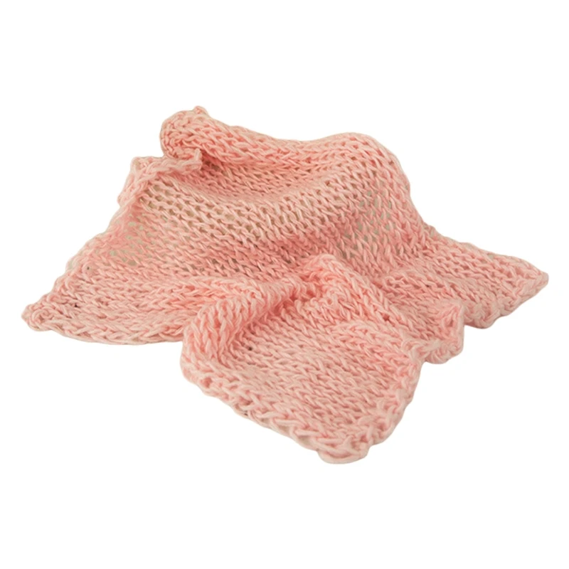 

Newborn Photography Props Knitted Wool Crochet Baby Blanket Basket Accessories