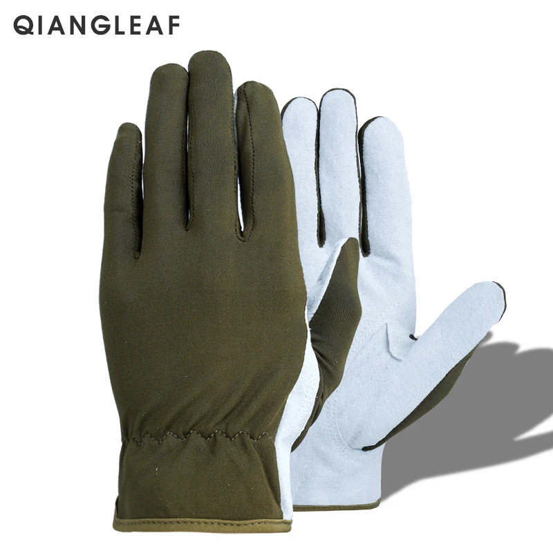 Бренд QIANGLEAF лидер продаж двухслойные Кожаные Защитные рабочие перчатки