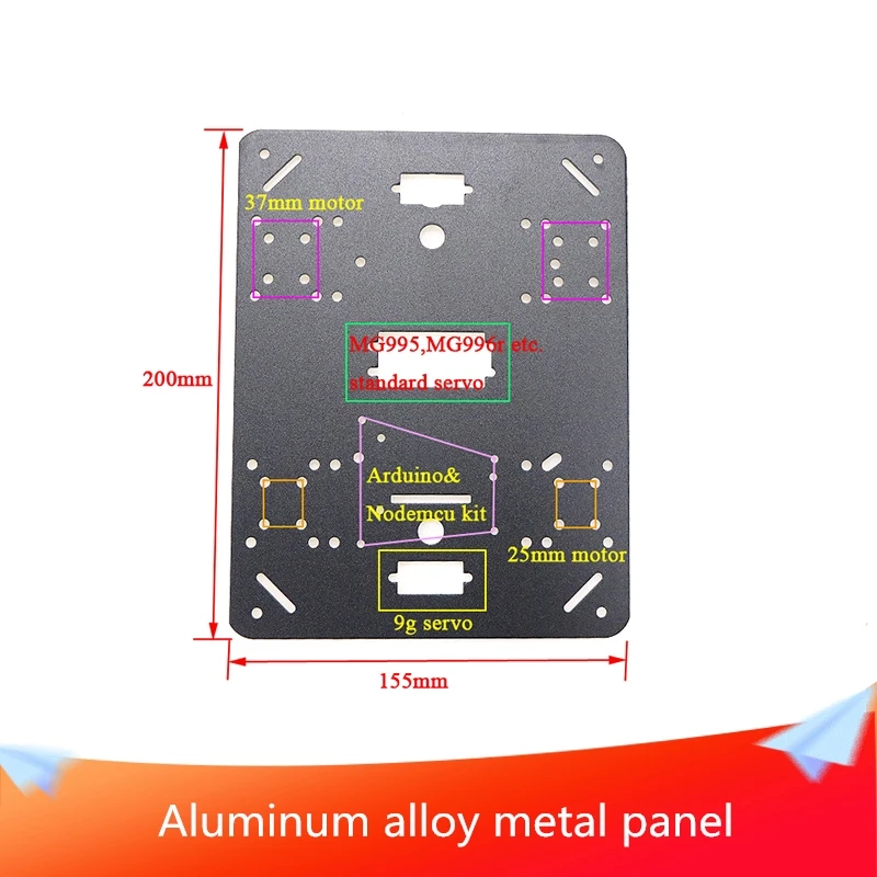 

All Metal High Strength Aluminum Alloy Car Chassis Panel Oxidation Spray White Sand Black Silver Golden Optional DIY RC Toy