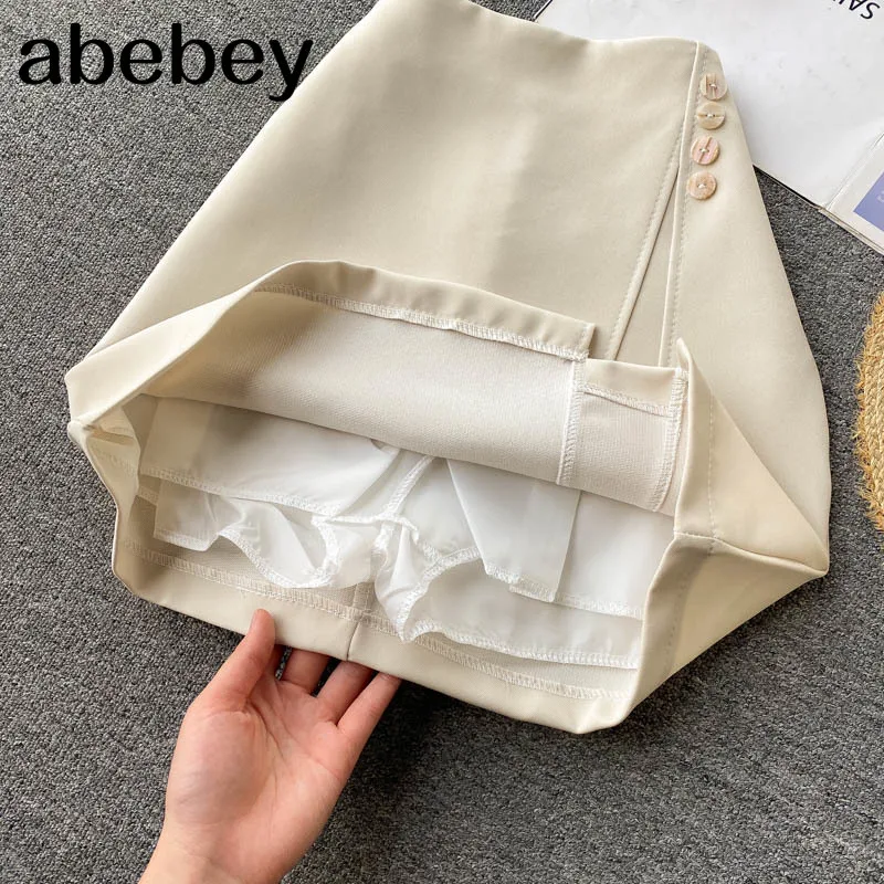 

Women Vintage Skirts Korean Style Chic High Waist A-line Skirts 2021 Summer Fashion Streetwear Short Skirt