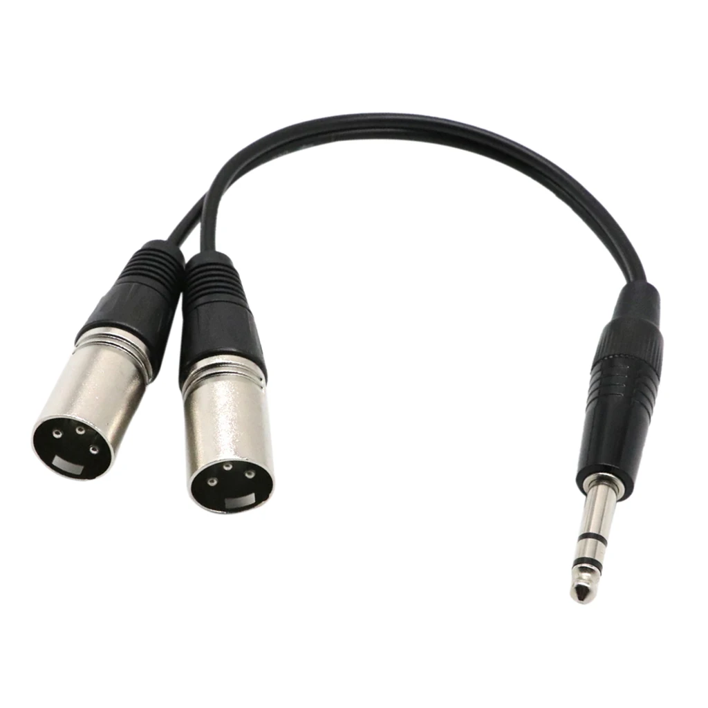 1 фута 1/4 &quot6 35 мм моно кабель для микрофона на 2 двух XLR штекеров 3-контактный