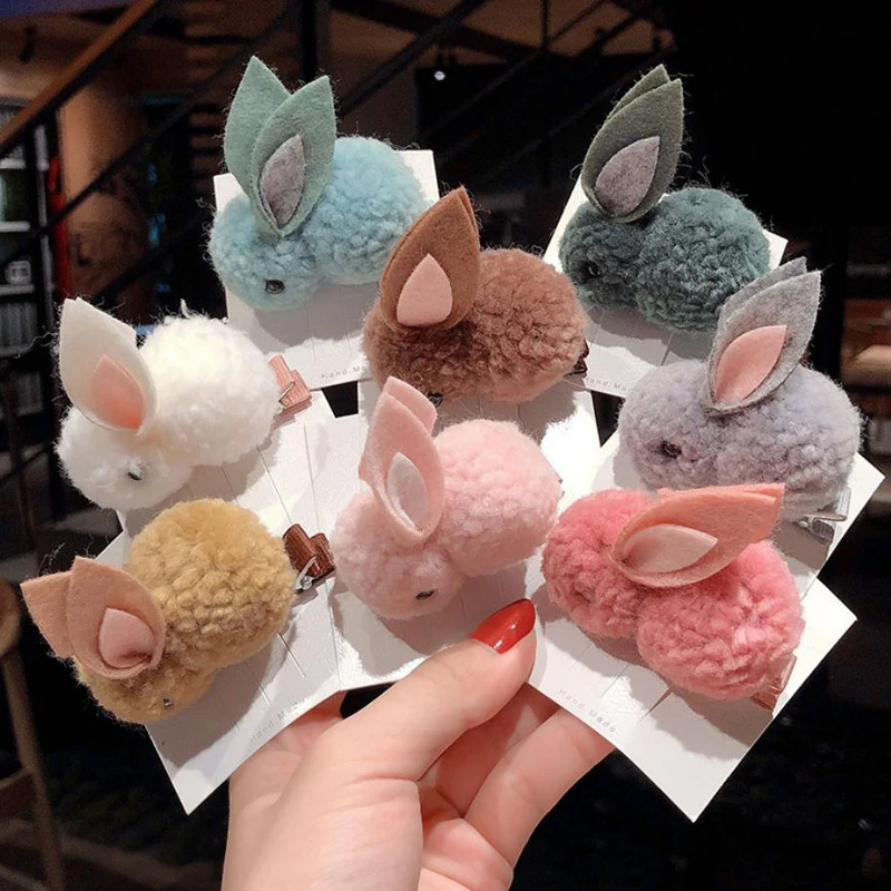 Милые Мультяшные животные кролик эластичная лента для волос женская заколка