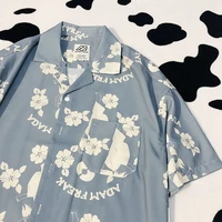 summer flower shirt fashion printed casual shirt women men streetwear korean loose short sleeved shirt hawaiian shirt 2021 new