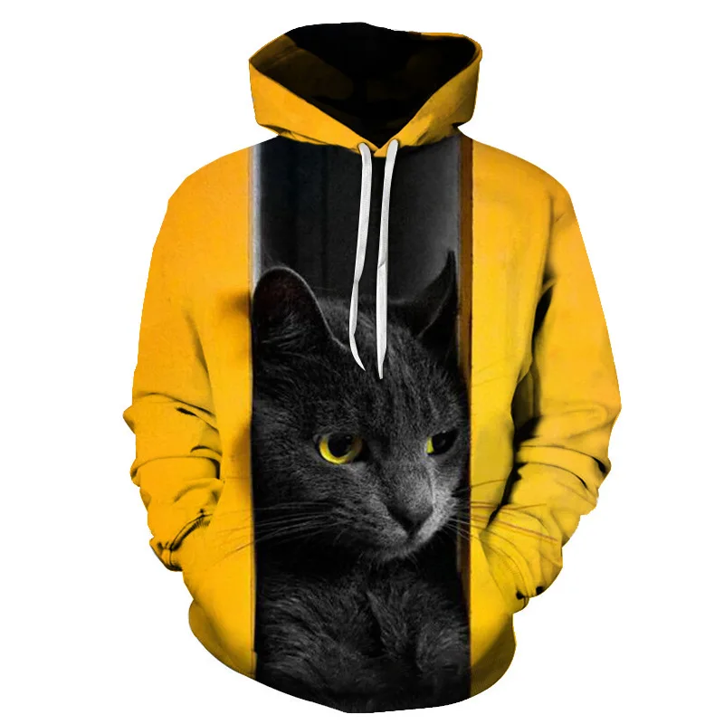 

Cute 3D Cat Hoodies Men Women Sweatshirt Harajuku Hooded Autumn Boys Girls Animal White 3D Oversized Hoodie Streetwear Pullovers