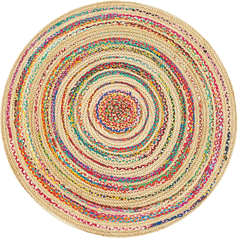 

Retro Ethnic Geometric Round Carpet For Living Room Bedroom American Style Print Carpet Indian Floor Mat Chair Rugs Home Decor