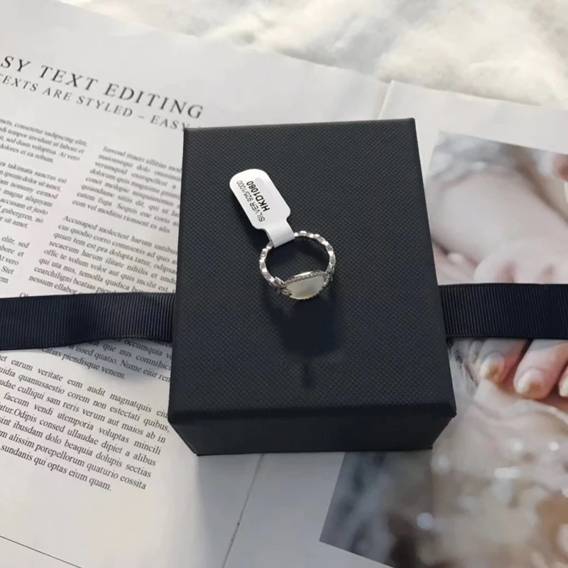 Модное очаровательное кольцо из стерлингового серебра с копией 1:1 Серебряное