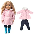 18-дюймовая кукольная одежда, шерстяное пальто, колготки для новорожденных, кукольная одежда, комплект обуви, детский подарок для девочки