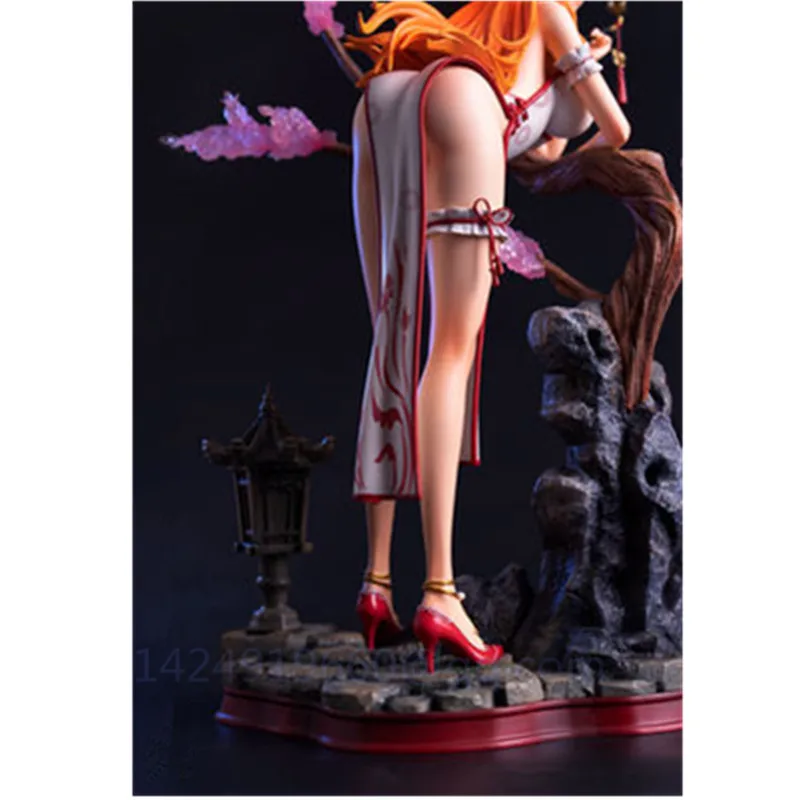 

Anime GK Statue ONE PIECE Chinese Style Cheongsam Nami Thief Cat Straw Hat Pirates Resin Action Collectible Model Toy R280