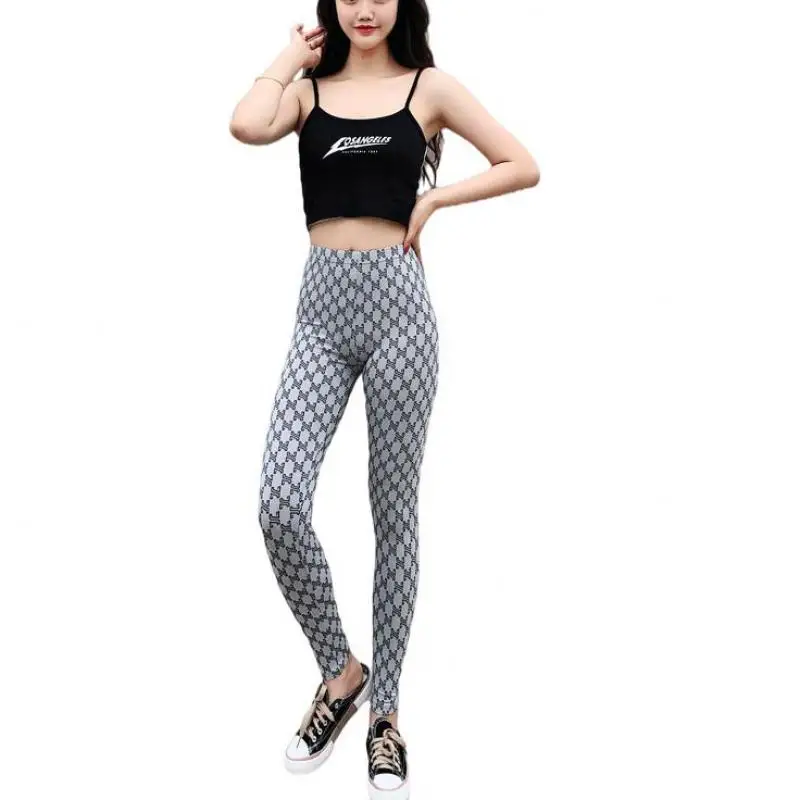 

2021 new modal leggings women Korean style slim stretch print sports tights