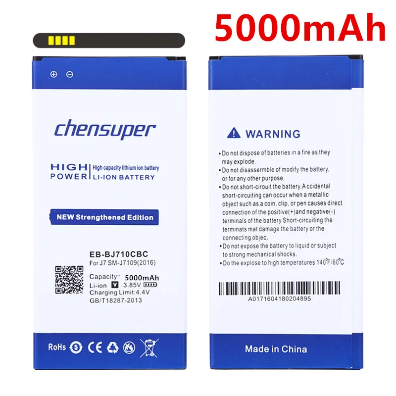 Новый chensuper 2019 Новинка 5000 мАч фотоаккумулятор для Samsung 2016 Edition J7 EB BJ710CBC J7108 J7008 J7009