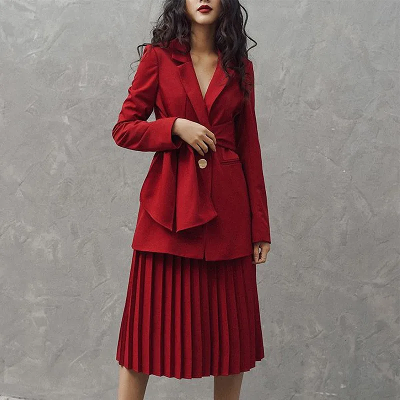 Женский дизайнерский костюм с длинным рукавом элегантный офисный из двух частей