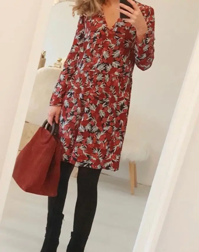 Женское мини платье с запахом V образным вырезом и оборками|Женские платья| |