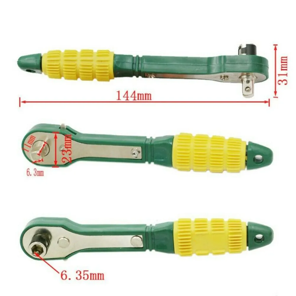 

1PC 1/4 Mini Hexagonal Bidirectional Torque Screwdriver Rod Quick Ratchet Wrench Socket Wrench Pneumatic Head Screwdriver Rod