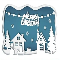 metal cutting dies christmas house xmas tree snow scene scrapbooking stencils stamps diy paper album cards decor embossing new