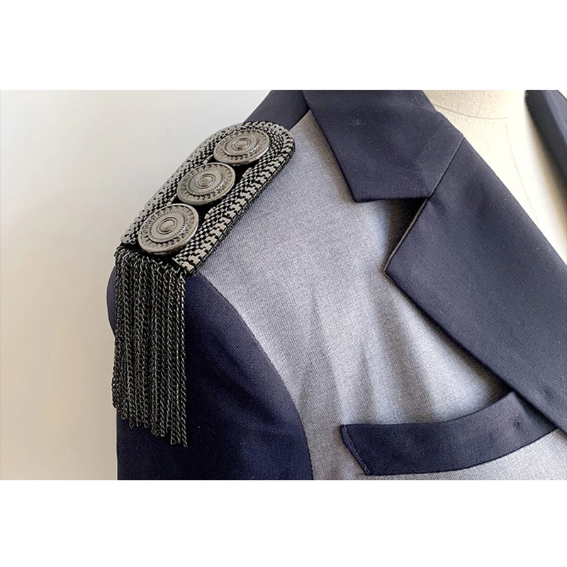 Новая Наплечная брошь для костюма ремешок многокисточки заклепки эполеты