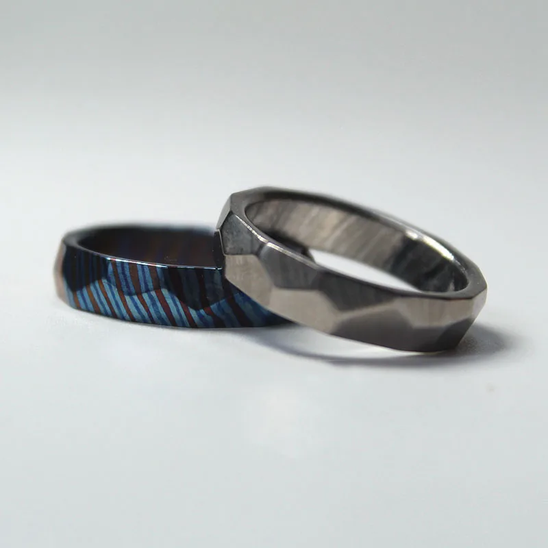 Изысканное синее кольцо из титанового сплава для повседневного использования