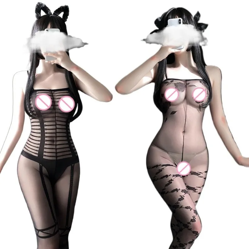 

Прозрачное Сетчатое Женское боди, сексуальное нижнее белье для женщин, комбинезоны с вырезами