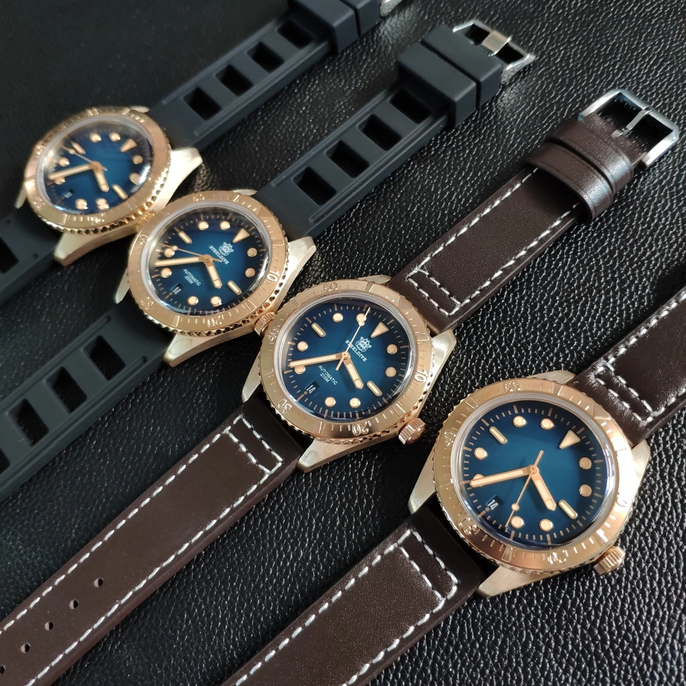 2020 Sports Watch Luxury Men's STEELDIVE Luminous Diving Swimming CUSN8 Bronze Sapphire Automatic Pilot's | Наручные часы