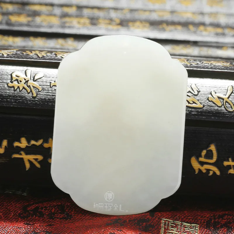 Натуральная китайская белая Нефритовая мозаика золотой кулон Гуань Юй Красивые