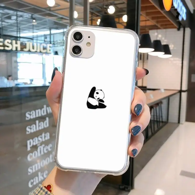 

Panda cute cartoon fashion Phone Case Transparent for iPhone 11 12 mini pro XS MAX 8 7 6 6S Plus X 5S SE 2020 XR
