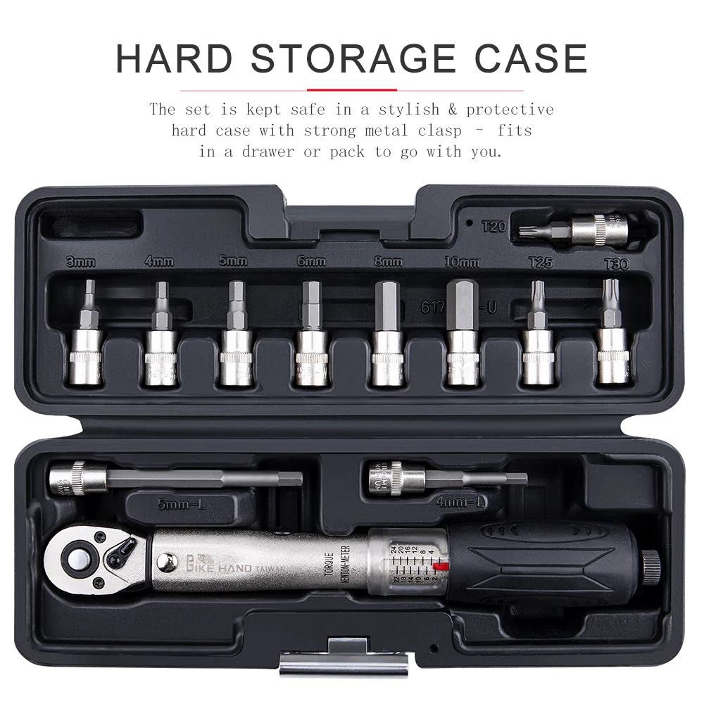 

Bicycle Repair Tools Bike Hand 1/4 Inch Drive Click Torque Wrench Set Home Bicycle Maintenance Kit for Road & MTB Bike Tools Set