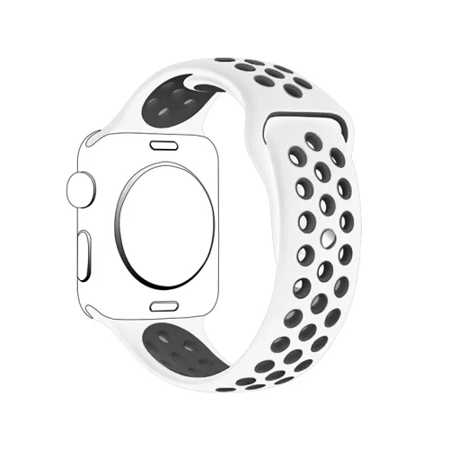 white black 2 Спортивный ремешок для часов для apple watch группа 4 5 44 мм 40 мм, 42 мм, 38 мм, версия наручных часов iwatch, браслет series 5/4/3/2/1 силиконовый ремешок для часов с резиновой лентой - Цвет ремешка: white black 2
