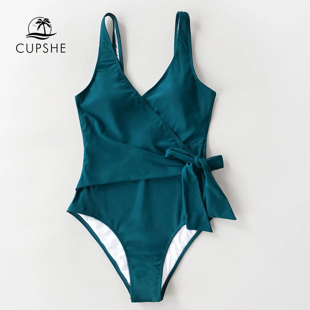 CUPSHE однотонный Цельный купальник с низкой спинкой женский бордовый монокини