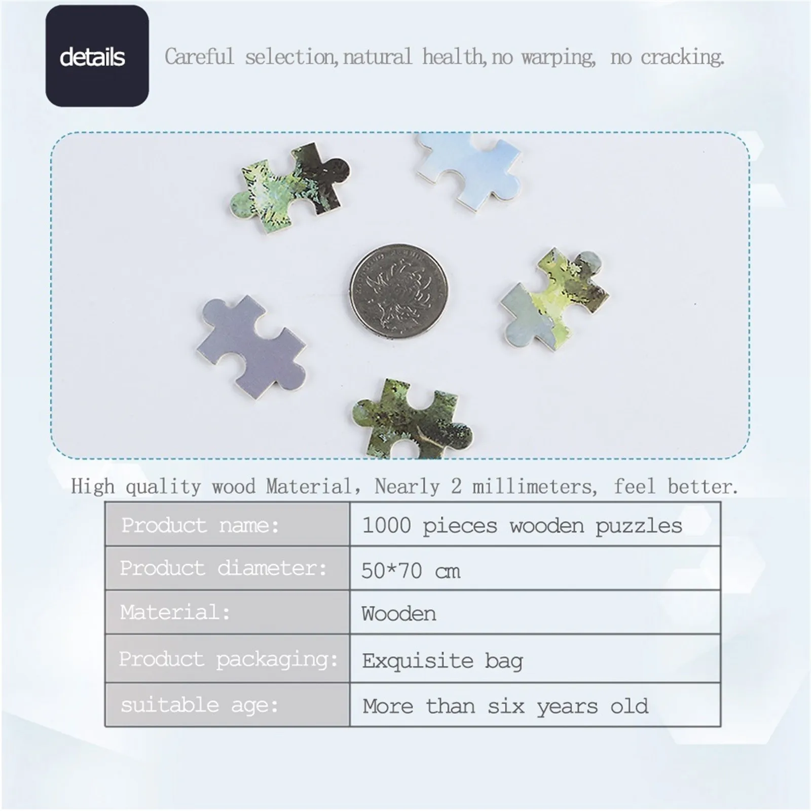 

1000 Pieces Puzzle Wooden Beauty dusk Puzzle Home Decoration Gift 2mm Thickness Children's Toy