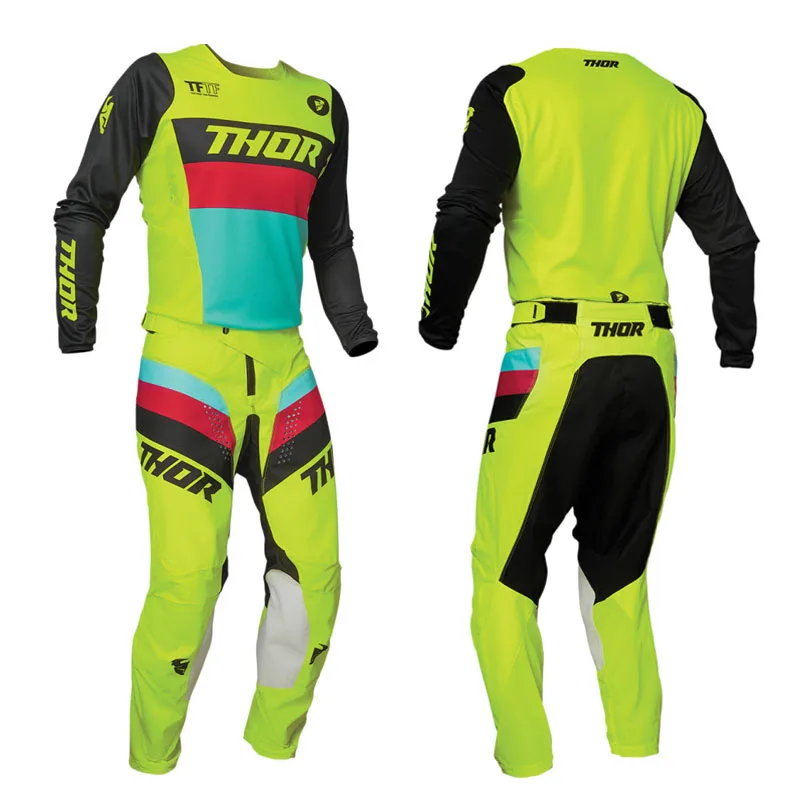 

2021 RAPIDLY Fox Motocross Gear Set Top Team Version Dirt Bike Jersey Set Moto MX green Motocross Jersey And Pants Off Road