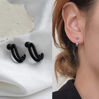 s925 silver needle ring earrings simple female small earrings korean temperament net red high end earrings cold wind