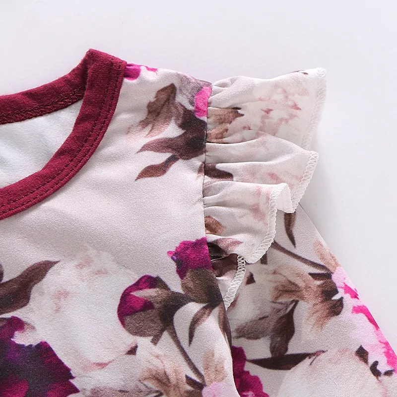

Baby Boy Clothes Autumn Children Clothing Baby Boys Girl Casual Long Sleeve Floral Print Blouse Tops+Pants Trouser Costume Set