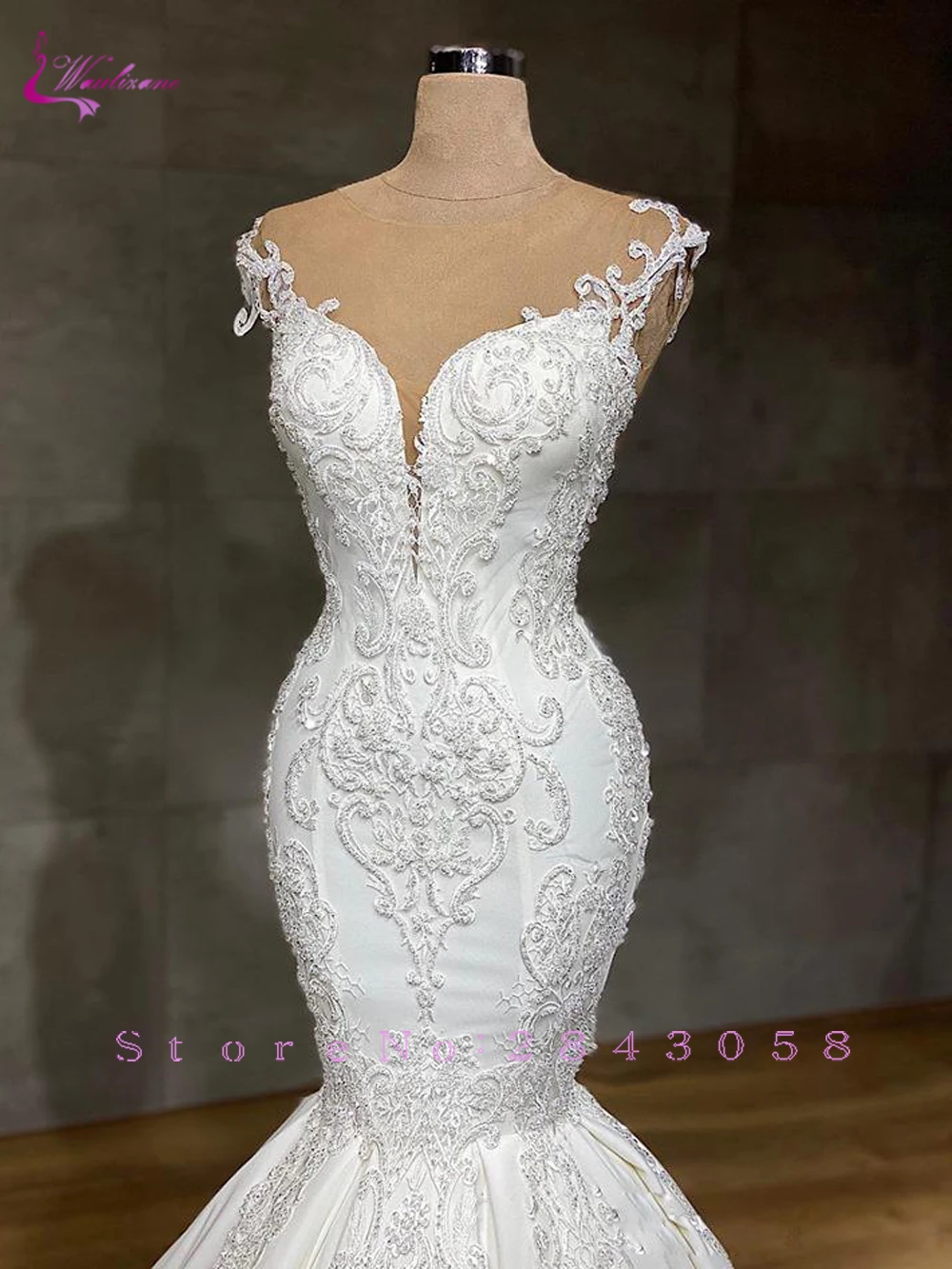 Телесный тюль без рукавов роскошное блестящее свадебное платье Индивидуальный