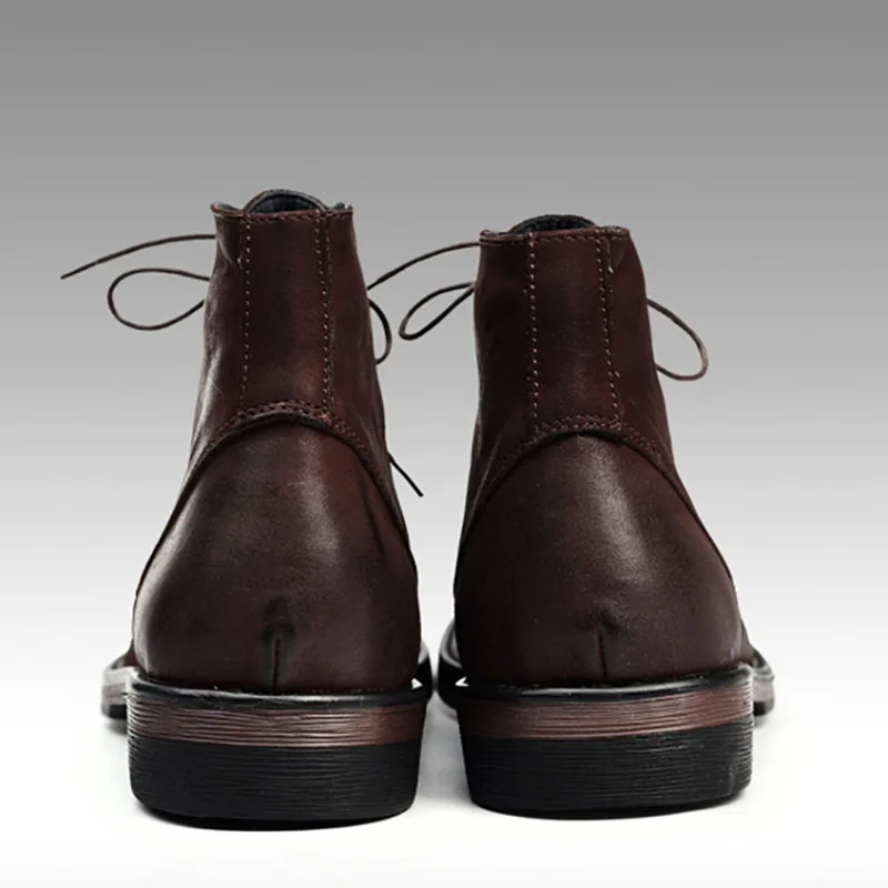 Мужские кожаные ботинки черные в британском стиле ретро матовые для верховой