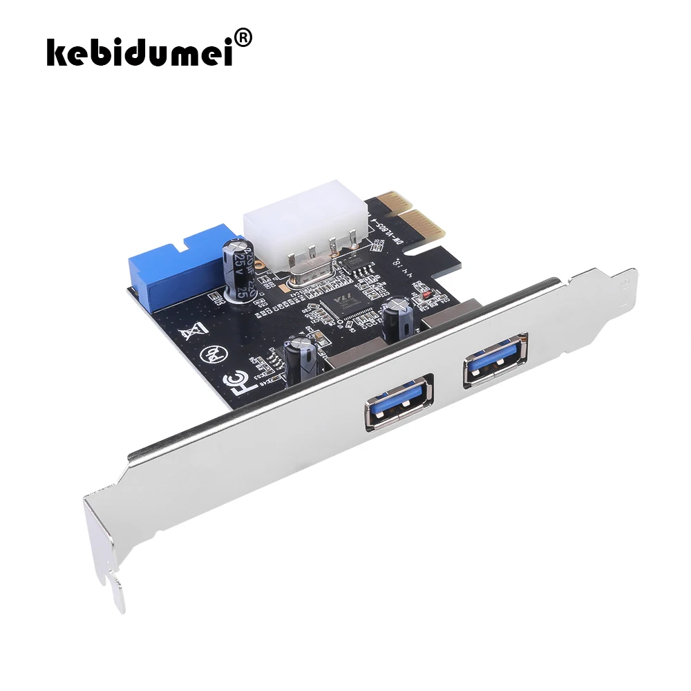 Kebidumei USB 3 0 PCI E адаптер расширения внешний 2 порта концентратор внутренний 20